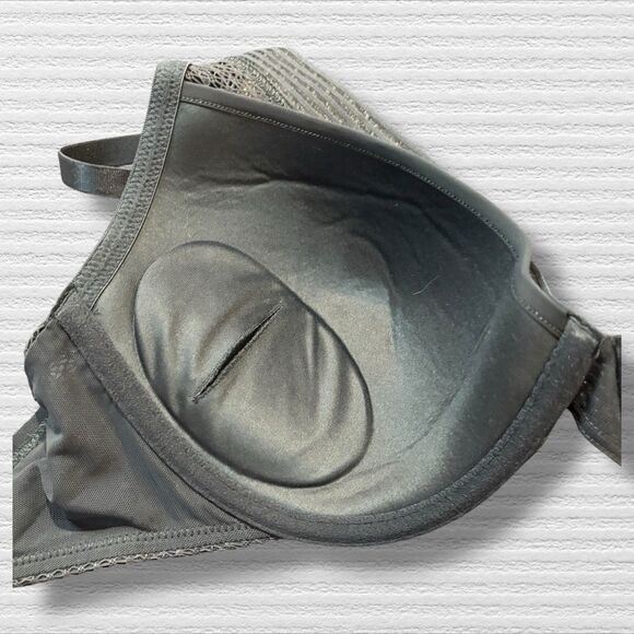 ThirdLove Womens Modern Mesh Plunge Bra 30F Blue Gray Dark Teal Lace - Picture 4 of 5